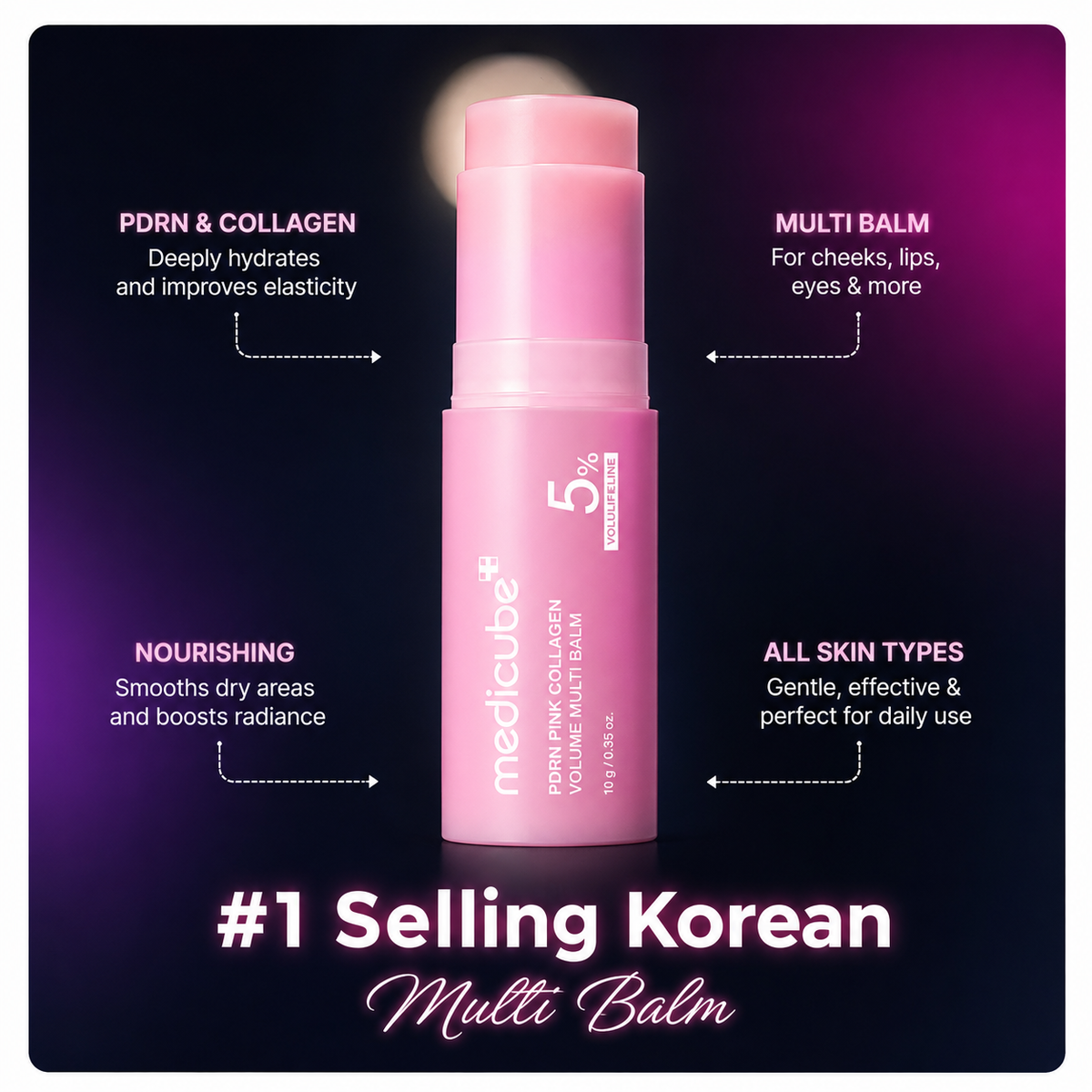 MEDICUBE PDRN PINK COLLAGEN MULTI BALM STICK 5% VOLUFILINE